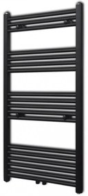 Egyenes fekete törölközőszárító radiátor központi fűtéssel 600x1160 mm