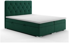 Franciaágy Boxspring 140 cm Ronda (sötétzöld) (tárolóhellyel). Akció -17%. 1020365