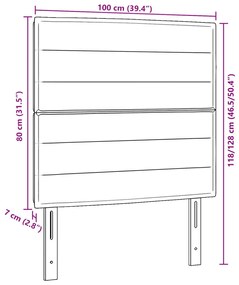 LED Fejtámla Vonal Dizájn Sötétbarna 100 cm Szövet