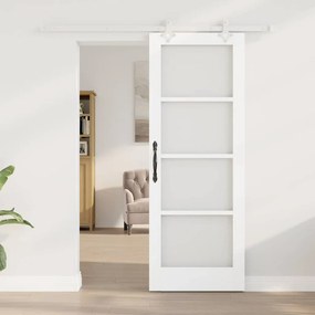 Csúszóajtó Fehér 73.5 x 198.5 cm Fa és fém