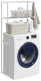 Mosógép polc polcokkal Fehér 63 x 27 x 136 cm Alumínium