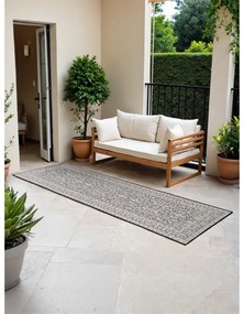 Fekete-fehér kültéri-beltéri futószőnyeg 80x250 cm Duet Kona – NORTHRUGS