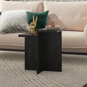 Fekete dohányzóasztal márvány dekorral 56x56 cm Brielle – CosmoLiving by Cosmopolitan