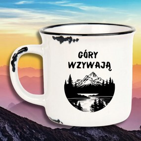 Bögre Fehér Retro Vicces Ajándék Hegyek Hívnak