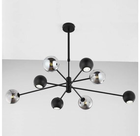 Jupiter 1975 - Csillár rúdon MOKA 4xGU10/10W/230V + 4xG9/10W/230V fekete/króm