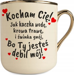 Bögre Krém-arany Szeretlek, Mint Egy Kacsa Víz Vicces Bögre Ajándék