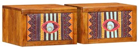 Éjjeli szekrények 2 db 35x30x22 cm Tömör akácfából