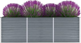 vidaXL szürke horganyzott acél kerti magaságyás 240 x 80 x 77 cm