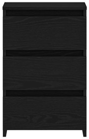 Éjjeli szekrény 2 db Fekete Tölgy 40x35x62,5 cm Műanyag