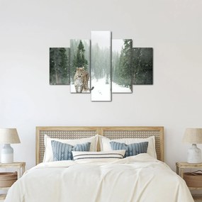 Leopárd a hóban képe (150x105 cm)