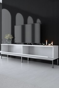 TV szekrény Lord - White, Silver