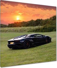 Vászonkép 90x90 Fekete sportautó