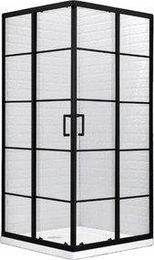 Fekete loft zuhanykabin Black 120x90 cm