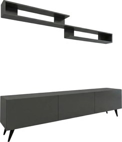 TV állvány MIYA 150 cm fali polccal, antracit színű