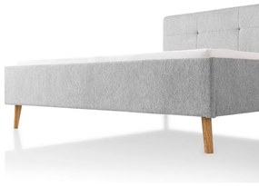Világosszürke kárpitozott franciaágy ágyrács nélkül 180x200 cm Smart – Meise Möbel