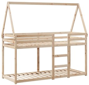 tömör fenyőfa emeletes ágy matrac nélkül 90 x 200 cm