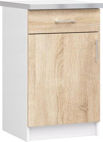 Konyhaszekrény Lima S 50cm 1D1SZ fehér-sonoma Akd