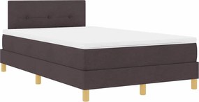 vidaXL LED Box Spring Ágy matracmal Sötét Barna 120 x 190 cm szövet