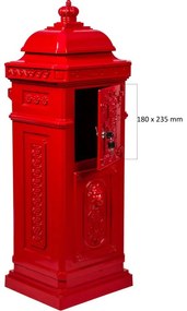 STILISTA Antik postaláda 102,5 x 34 x 30 cm piros