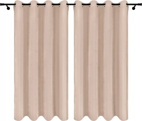 Velúr Függöny Átvezetőkkel 140x240 Bézs Függöny 2 Db