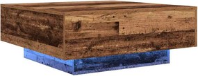 vidaXL Dohányzóasztal Régi Fa és Kék 80 x 80 x 31 cm Faanyag