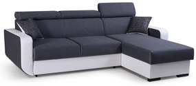 Sarokkanapé Istar (sötétszürke + fehér) (J). 630079