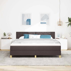Boxspring ágy matraccal Sötét Barna 180 x 200 cm szövet