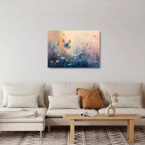 Üveg kép - Rét pillangóval II (70x50 cm)