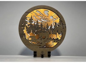 Li-Go 23595/DUB2 - Fényerőszabályozható LED asztali dekoráció, 12 W, 230 V, 20x22 cm, tölgy