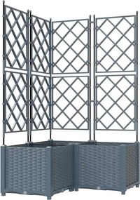 vidaXL Kerti cserép 3 pcs Világosszürke 80 x 80 x 143 cm Acél