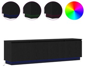 TV állvány LED-del Fekete Tölgy 180x38x49 cm Műanyag