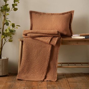 Barna pamut takaró 150x200 cm Jaipur Chunky Waffle – Pineapple Elephant