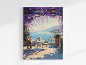 Canvas Vászonkép Mediterrán Tájkép Terasz Tenger Wisteria 60x80