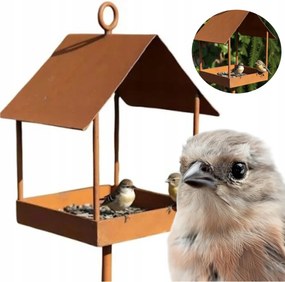 Madáretető Kerti Házikó Álló Tető Kézzel Készített Acél Corten