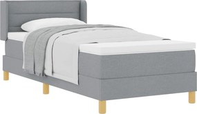 vidaXL Rugós Ágy matracmal Világosszürke 100 x 200 cm szövet