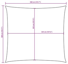 antracitszürke oxford szövet napvitorla 3,6 x 3,6 m