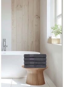 Antracitszürke frottír pamut törölköző szett 4 db-os 50x100 cm – Good Morning