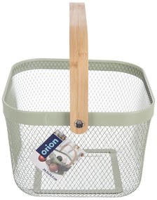 Fémhuzalos fém tárolókosár 24,5x24,5x30 cm Greenish – Orion