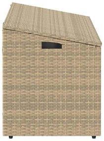bézs polyrattan kerti tárolóláda 110x50x58 cm
