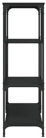 fekete szerelt fa és acél könyvespolc 81x36x115 cm