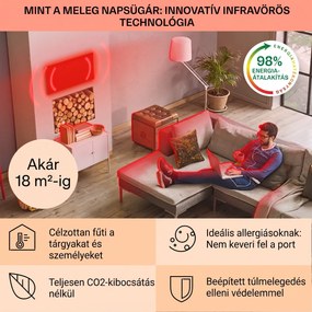 Klarstein La Palma 900 smart, infravörös hősugárzó, 40 x 160 cm, 900 W, tükörállvány