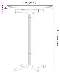 fekete étkezőasztal szerelt fa és acél Ø70 x 110 cm