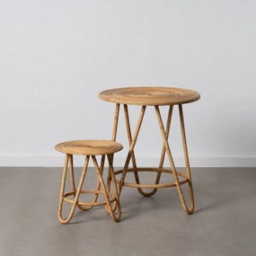 Rattan kerek tárolóasztal ø 60 cm – Ixia