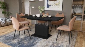 Mazzoni ASTON MINI Fekete Matt - MODERN NYITHATÓ EMELHETŐ DOHÁNYZÓASZTAL ÉTKEZŐASZTAL ÁTALAKÍTHATÓ ASZTAL