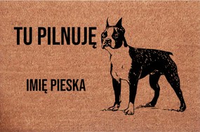 Személyre szabott Lábtörlő Bemeneti Boston terrier Itt őrzöm Név