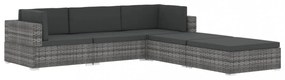 1 db barna polyrattan moduláris lábtartó párnával