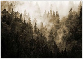 Fotótapéták 208x146 Tájkép Szépia Hegyek Köd