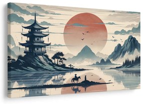 Kép japán táj lovassal