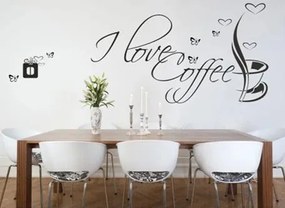 Fali matrica szöveggel I LOVE COFFEE 60 x 120 cm