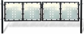 vidaXL fekete, egyszárnyú kerítéskapu 300 x 100 cm